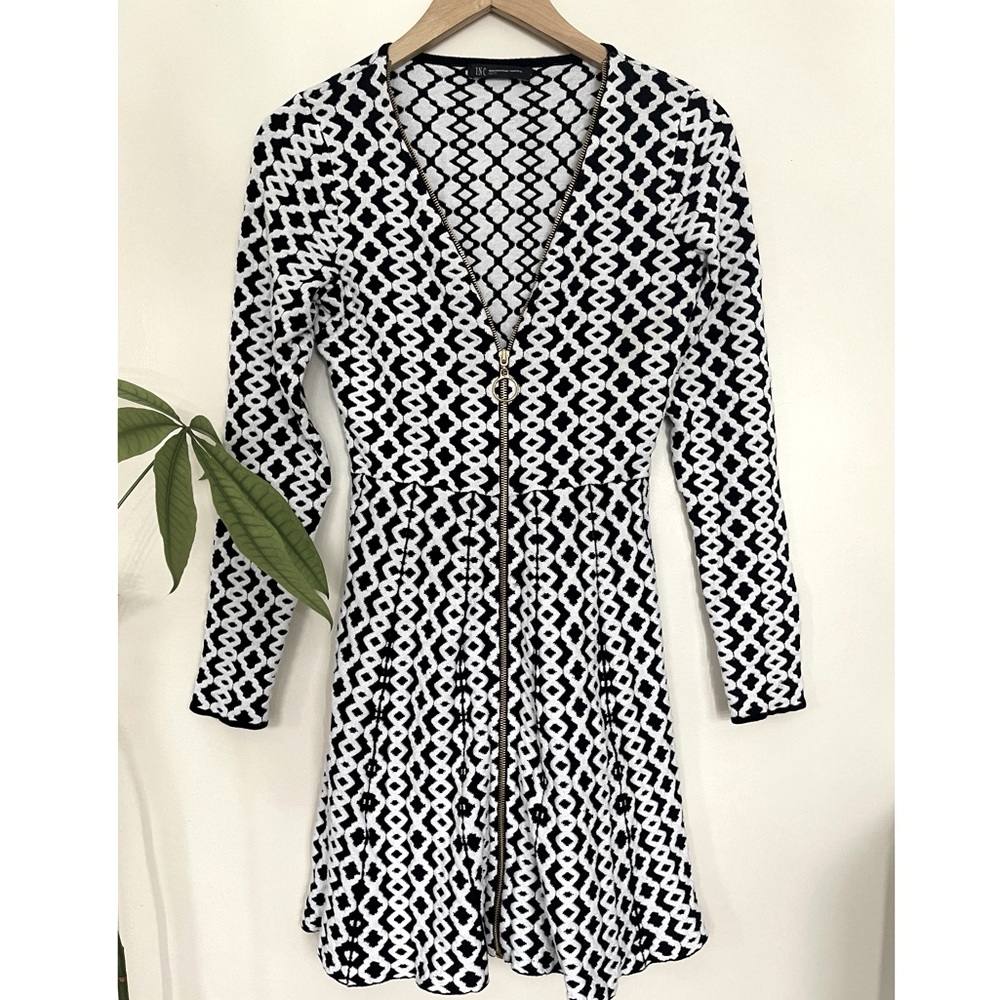 INC Black and White Dress